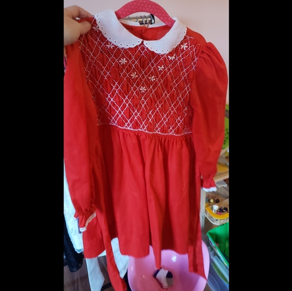 VINTAGE Polly Flinders Red Christmas dress 6X - Picture 6 of 6